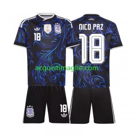 Divisa di Calcio Argentina Nico Paz 18 Bambino Trasferta Mondiali 2026